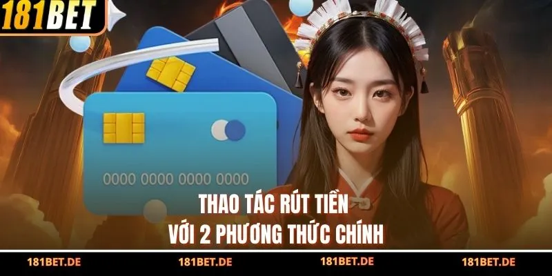 Thao tác rút tiền 181bet với 2 phương thức chính